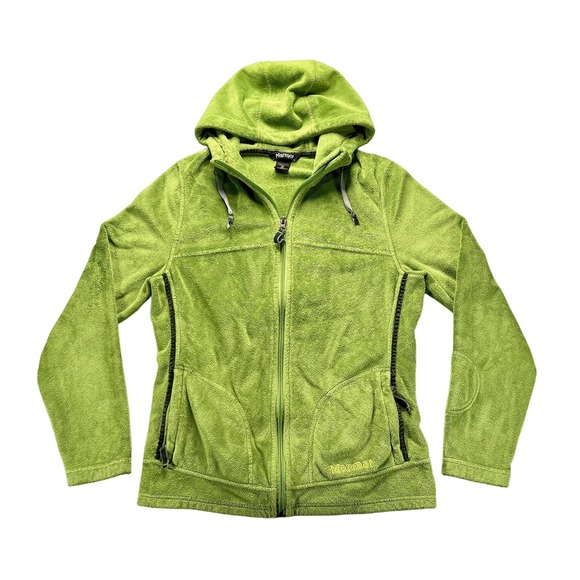 Marmont Green running fleece hoodie size Medium - Picture 1 of 10